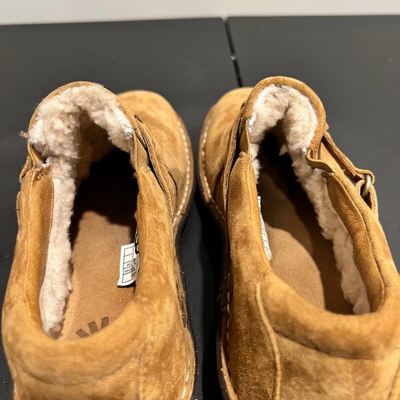 UGG Womens Brown Slip-On Leather Oleander Shearling Fur Lined Shoes Size 8 US - Picture 5 of 7